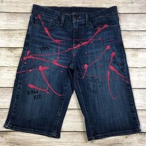 Levi'sDark Wash Paint Splatter Jean Shorts W 30